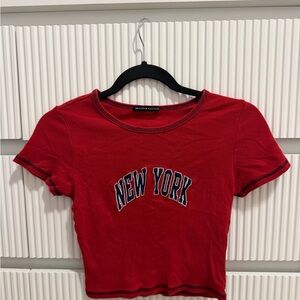 Brandy Melville Red New York Crop Top